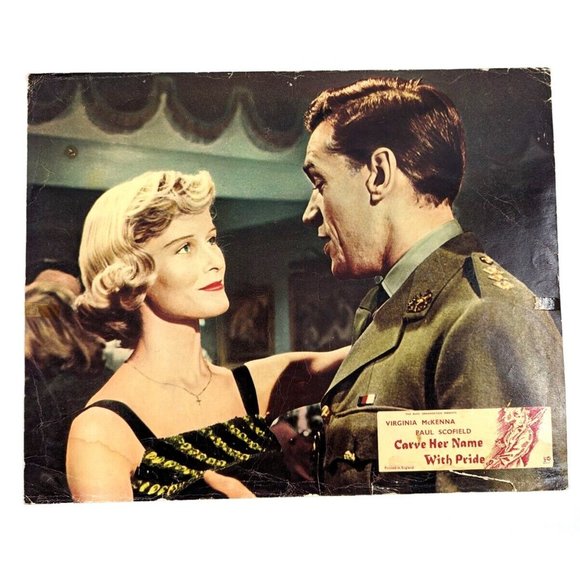 Carve Her Name With Pride 1958 Lobby Card Movie Poster War Drama British WWII - Picture 1 of 7